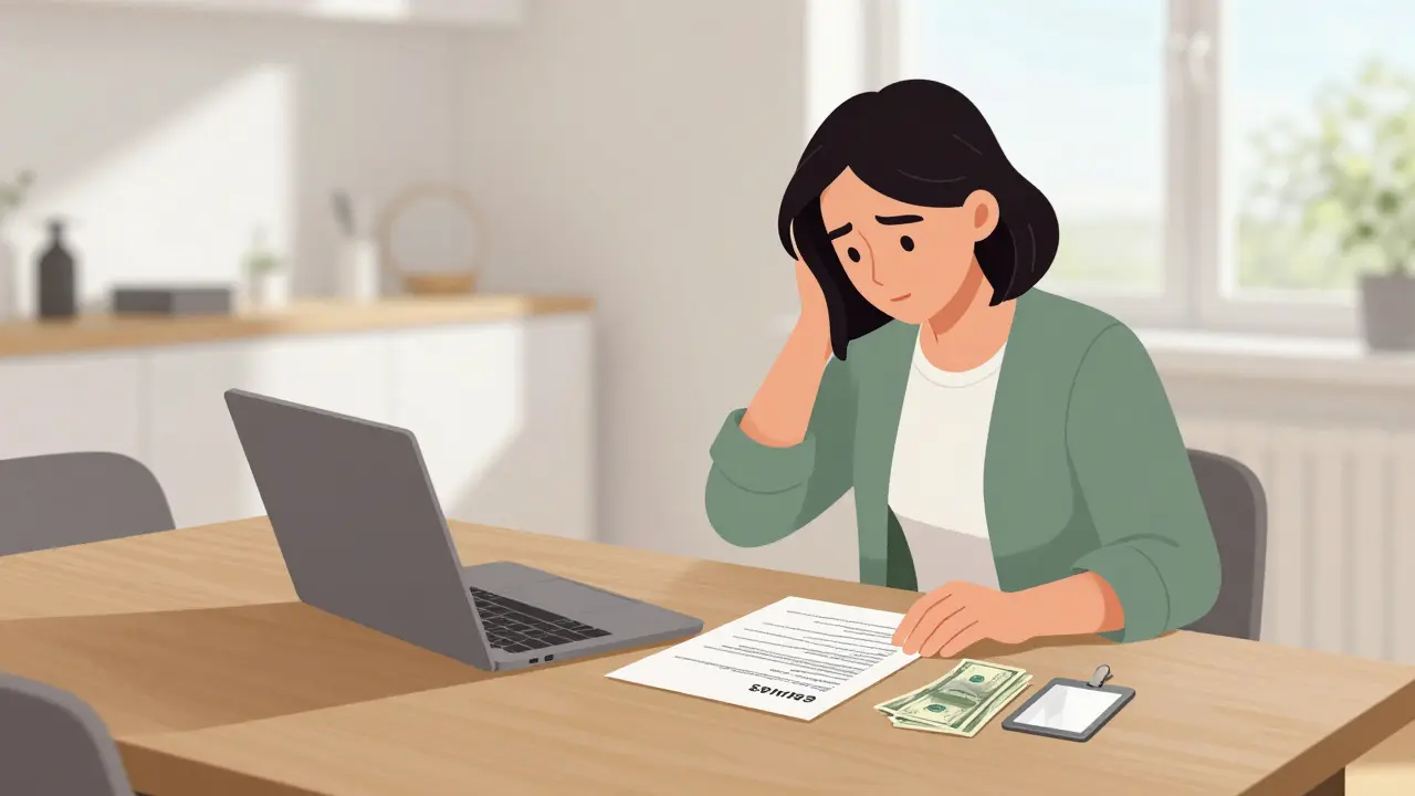 Professional escort reviewing a service agreement in a bright, tidy Berlin apartment.